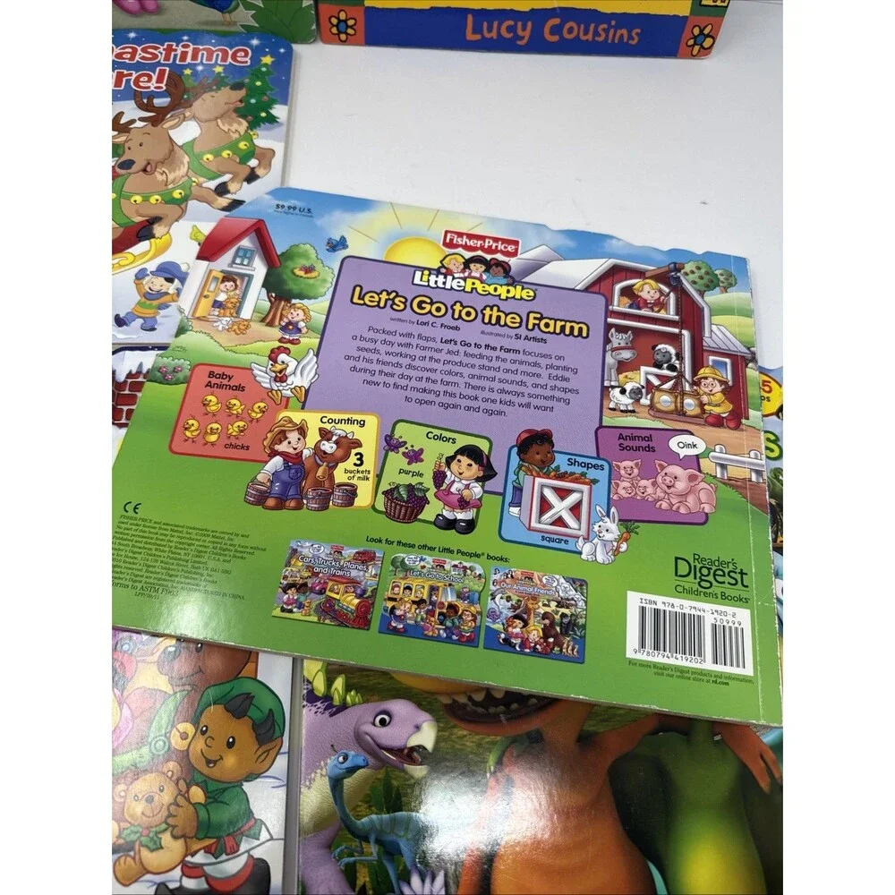 LOT 6 Lift the Flap Board Books Fisher Price Little People Dinosaur Train Maisy'